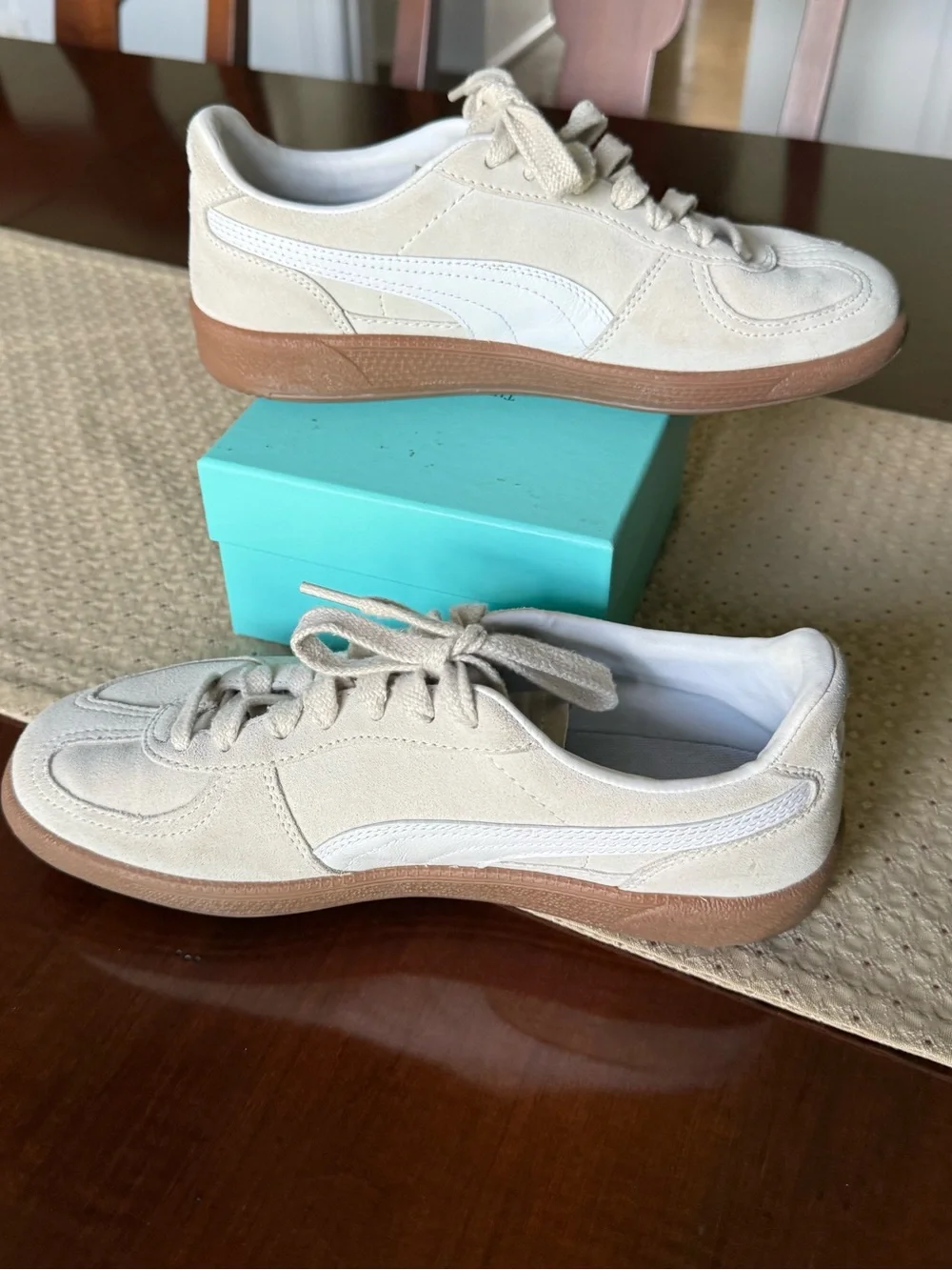 PUMA Palermo Suede Sneakers 397643-11 Alpine Snow/White Women’s Sz 9.5